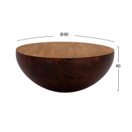 Διακοσμητικό τραπέζι σαλονιού bowl φ90x40Ycm Rusty με ξύλο ακακίας 