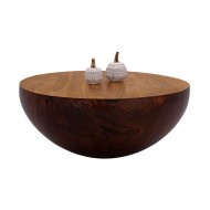 Διακοσμητικό τραπέζι σαλονιού bowl φ90x40Ycm Rusty με ξύλο ακακίας 
