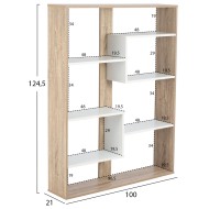 Βιβλιοθήκη Marceline διαστάσεων 100x21x124,5cm σε λευκή απόχρωση