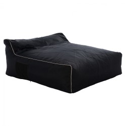 Πουφ Υamin δύο ατόμων με Τextilene 600gr/m2 2x1 μαύρο και λευκό ρέλι 140x140x40-60Ycm