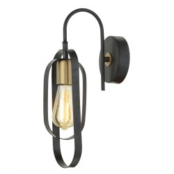 Απλίκα τοίχου μεταλλική σε μαύρο χρώμα διαστάσεων  26x13x42 cm