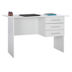 Γραφείο μελαμίνης Ensley με 3 συρτάρια λευκό διαστάσεων 120x60x76cm