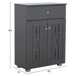 Παπουτσοθήκη-ντουλαπι μελαμίνης Lantha γκρι 60x33x84cm