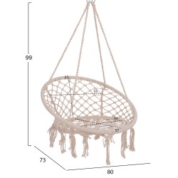 Κρεμαστή φωλιά Neena σε λευκό χρώμα διαστάσεων 80x73x99cm