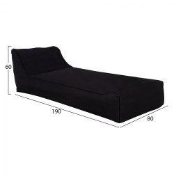 Πουφ Tanea μαύρο με UV protection διαστάσεων 80x210x45-60cm