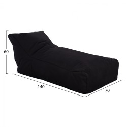 Πουφ Alok σε χρώμα μαύρο με UV protection 70x160x45-57Ycm