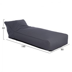 Πουφ Tanea γκρι με UV protection διαστάσεων 80x210x45-60cm