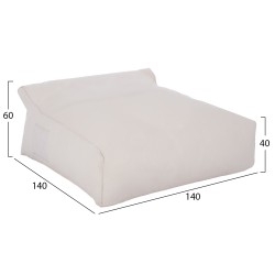 Πουφ yamin 2 ατόμων με Textilene 600gr/m2 2x1 λευκό 140x140x40-60Υcm