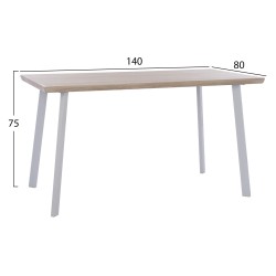 Τραπέζι τραπεζαρίας Οfira 140x80cm Sonama με λευκά πόδια 