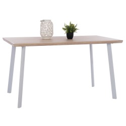 Τραπέζι τραπεζαρίας Οfira 140x80cm Sonama με λευκά πόδια 