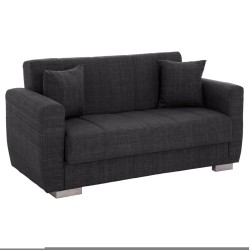 Καναπές κρεβάτι Polya διθέσιος γκρι διαστάσεων 150x84x88cm