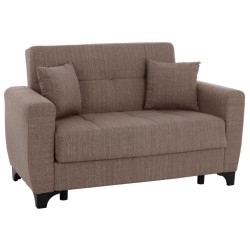 Καναπές - κρεβάτι Hema διθέσιος με ψηλή πλάτη σε χρώμα μπεζ διαστάσεων 160x84x88cm