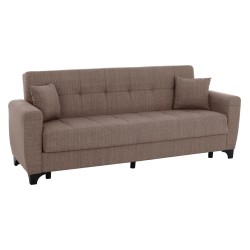 Καναπές κρεβάτι Hema tριθεσιος με πλάτη καφέ διαστάσεις 215x84x88hcm