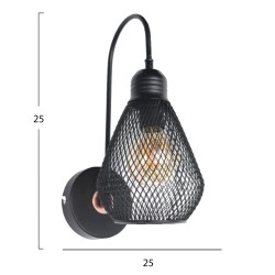 Απλίκα τοίχου σε μαύρο χρώμα διαστάσεων 25x25x25 cm.