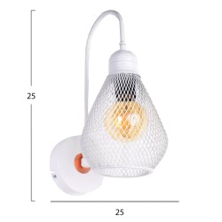 Απλίκα τοίχου σε λευκό χρώμα διαστάσεων  25x25x25 cm.