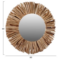 Καθρέπτης από driftwood φυσικό 60x5x60Ycm
