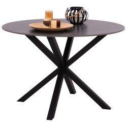 Τραπέζι τραπεζαρίας στρόγγυλο Syntec Sintered stone μαύρο μεταλλικά ποδιά φ115x75Ycm