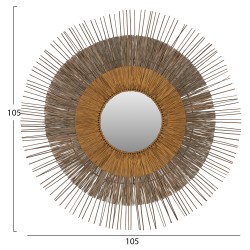 Καθρέπτης με πλαίσιο Mendong Grass Φ105cm σε χρώμα φυσικό χρυσό 