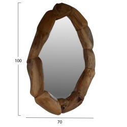 Καθρέπτης από μασίφ ξύλο teak φυσικό 100x70Υcm