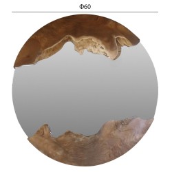 Καθρέπτης από μασίφ ξύλο teak φυσικό 60x5cm