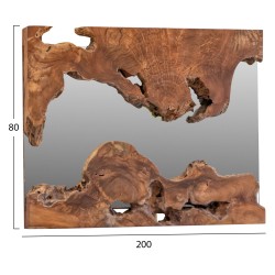Καθρέπτης από μασίφ ξύλο teak φυσικό 200x5x80Ycm