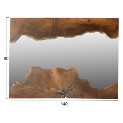 Καθρέπτης από μασίφ ξύλο τeak φυσικό 140x80yεκ.