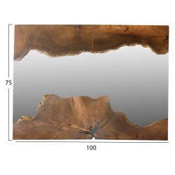 Καθρέπτης από μασίφ ξύλο teak φυσικό 100x75Ycm