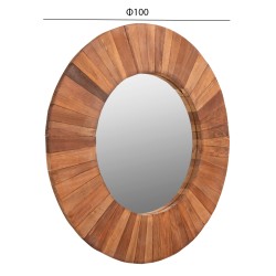 Καθρέπτης από ανακυκλωμένα ξύλα φυσικό Φ100cm