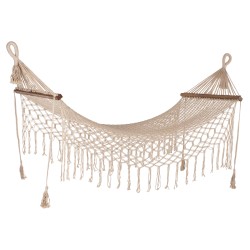 Μακραμέ αιώρα σε χρώμα μπεζ διαστάσεων 200x100cm Μακραμέ αιώρα σε χρώμα μπεζ διαστάσεων 200x100cm