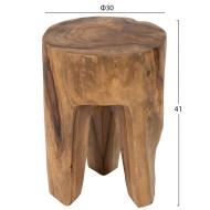 Βοηθητικό τραπεζάκι από μασίφ ξύλο τeak φυσικό διαστάσεων φ30x40Ycm