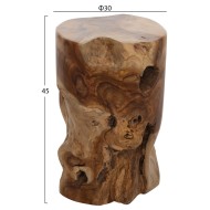 Βοηθητικό τραπεζάκι στρόγγυλο από μασίφ ξύλο τeak φυσικό φ30x45Ycm