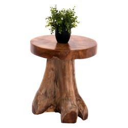 Βοηθητικό τραπεζάκι Logg από μασίφ ξύλο Teak φυσικό φ40x45Υcm Βοηθητικό τραπεζάκι Logg από μασίφ ξύλο Teak φυσικό φ40x45Υcm