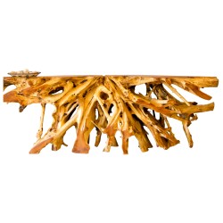 Κονσόλα από μασίφ ξύλο Teak φυσικό 150x40x70Ycm