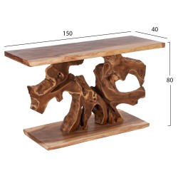Κονσόλα από μασίφ ξύλο Teak φυσικό 150x40x80Υcm