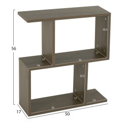 Βοηθητικό τραπεζάκι με ράφια Ameer μελαμίνη σε χρώμα Olive Grey διαστάσεων 50x17x56Υcm