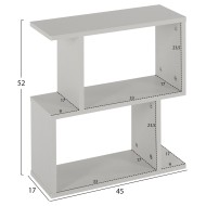 Βοηθητικό τραπεζάκι με ράφια Amabella μελαμίνη σε χρώμα λευκό διαστάσεων 45x17x52Ycm