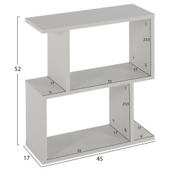Βοηθητικό τραπεζάκι με ράφια Amabella μελαμίνη σε χρώμα λευκό διαστάσεων 45x17x52Ycm
