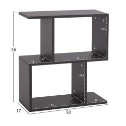 Βοηθητικό τραπεζάκι με ράφια Ameer μελαμίνη σε χρώμα γκρι διαστάσεων 50x17x56Υcm