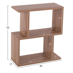Βοηθητικό τραπεζάκι με ράφια Amabella μελαμίνη σε χρώμα φυσικό διαστάσεων 45x17x52Ycm