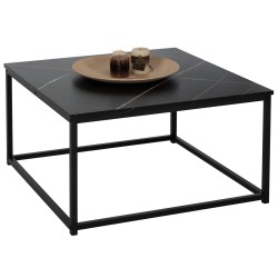Τραπέζι σαλονιού Braylen τετράγωνο με μελαμίνη μαύρο μάρμαρο 75x75x43Υcm Τραπέζι σαλονιού Braylen τετράγωνο με μελαμίνη μαύρο μάρμαρο 75x75x43Υcm