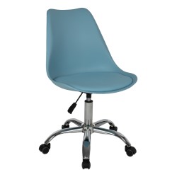 Καρέκλα γραφείου vegas σε γαλάζιο χρώμα διαστάσεων  48x56x95Υ cm.