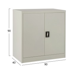 Ντουλάπα μεταλλική με 2 αποθηκευτικούς χώρους γκρι 90x40x90Ycm