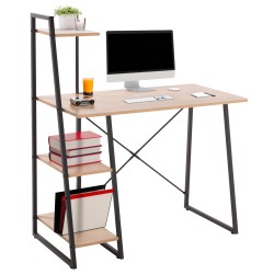 Γραφείο Norfolk μεταλλικό σκούρο γκρι με MDF επιφάνεια σε Οak 102x50x118Υcm