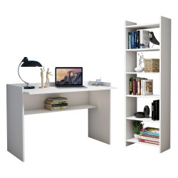 Σετ γραφείου 2 τεμάχια από ανθεκτική μελαμίνη πάχους 18mm σε χρώμα λευκό