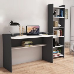 Σετ γραφείου 2 τεμάχια από μελαμίνη σε χρώμα γκρι - λευκή 