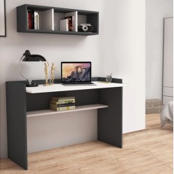 Σετ γραφείου 2 τεμάχια σε χρώμα γκρι με λευκό από μελαμίνη