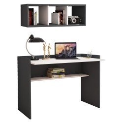 Σετ γραφείου 2 τεμάχια σε χρώμα γκρι με λευκό από μελαμίνη