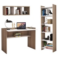 Σετ γραφείου 3 τεμάχια μελαμίνης σε απόχρωση Sonoma και λευκό  Σετ γραφείου 3 τεμάχια μελαμίνης σε απόχρωση Sonoma και λευκό