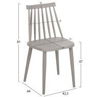 Καρέκλα τραπεζαρίας από πολυπροπυλένιο με μεταλλικά πόδια διαστάσεων 42,5x44x81cm σε γκρι χρώμα VANESSA 