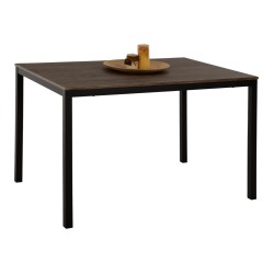 Τραπέζι τραπεζαρίας Goose mdf καρυδί - μαύρο μέταλλο 120x80x75Ycm